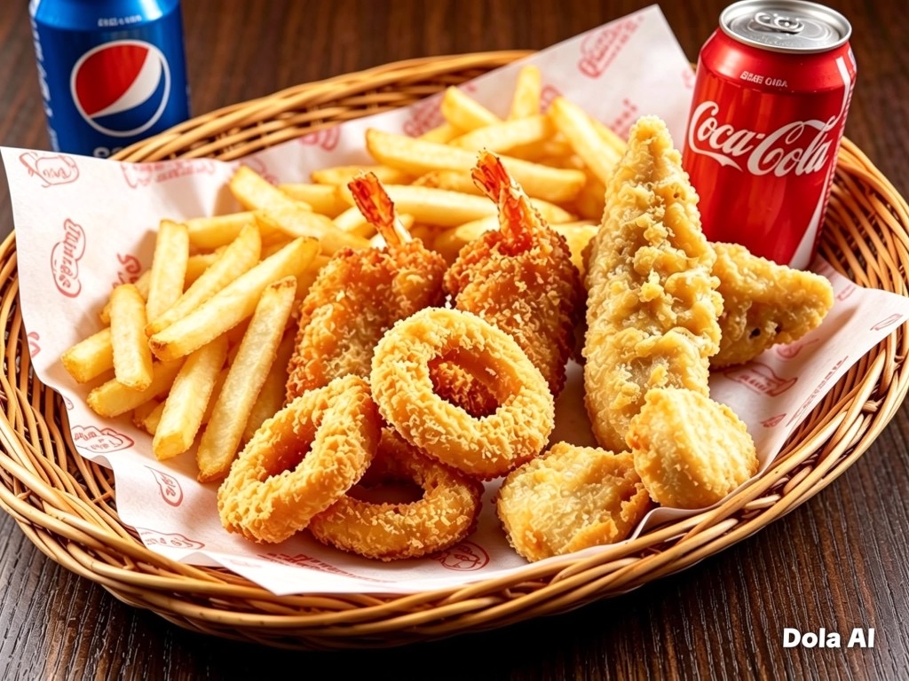 Seafood and chips platter