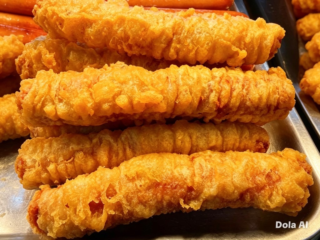 Battered sausages