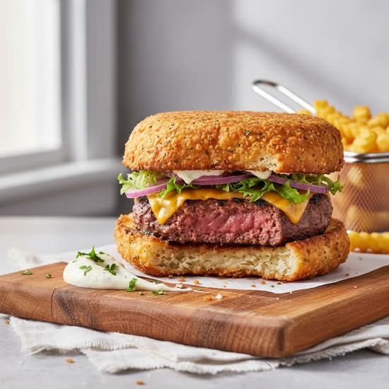 Burgers and chips